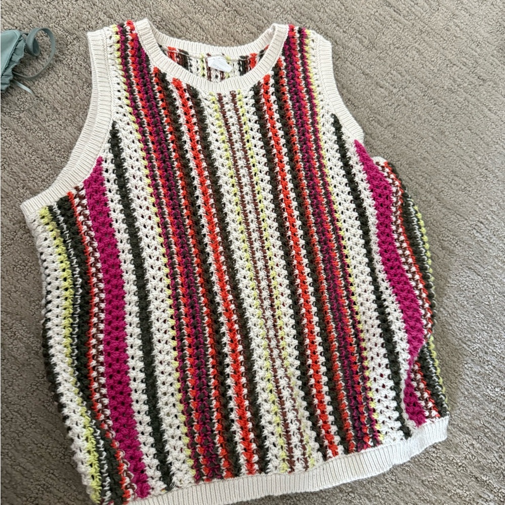 Old Navy Multicolor Striped Knit Sweater Vest